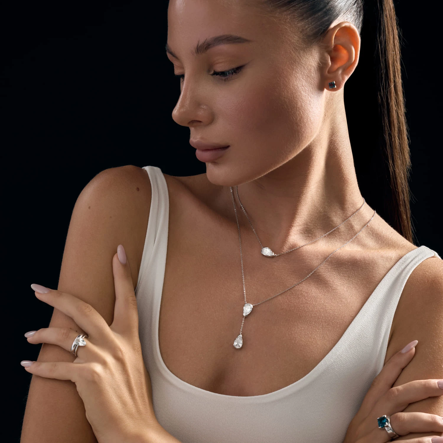 Серебряное кольцо PURITY с белым топазом