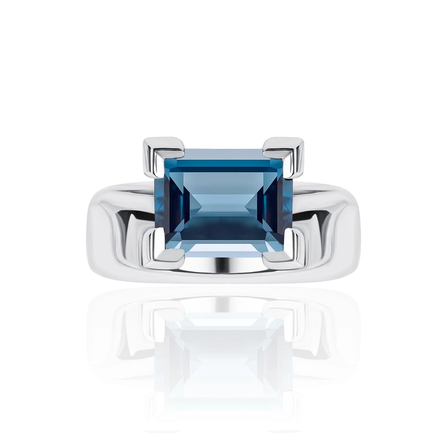 Серебряное кольцо PURITY с крупным London топазом