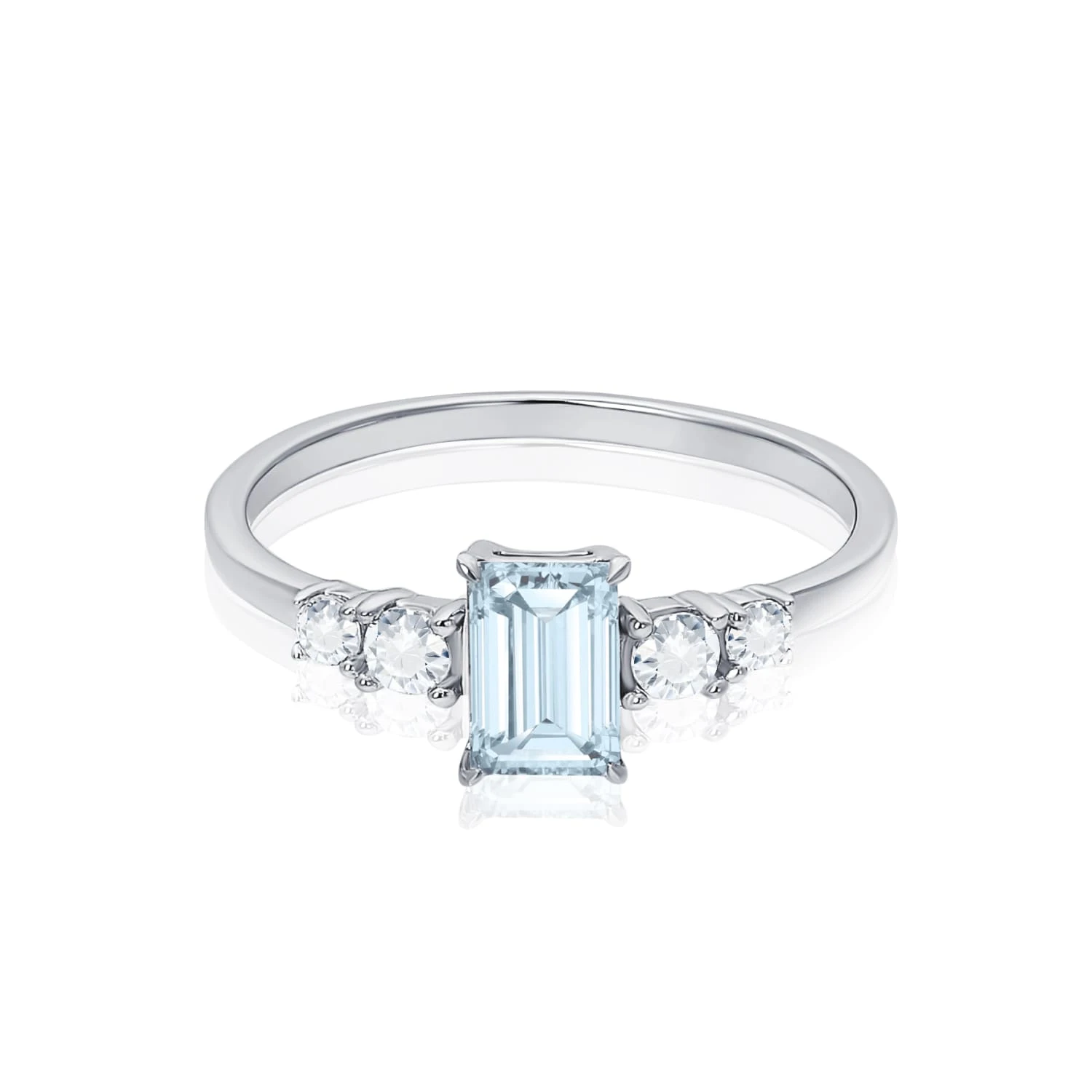 Серебряное кольцо PURITY с топазом Sky и фианитами