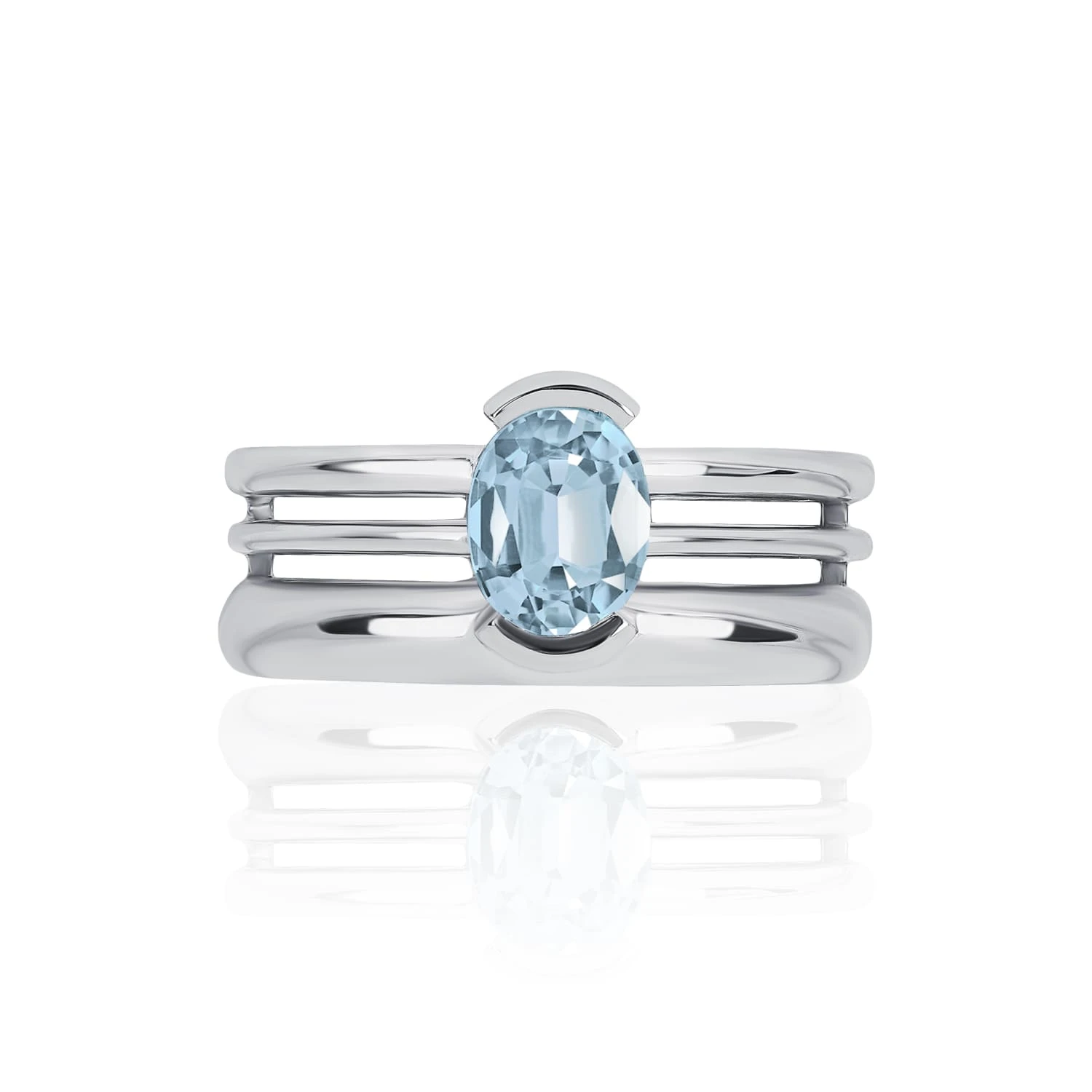 Серебряное кольцо PURITY с топазом Sky