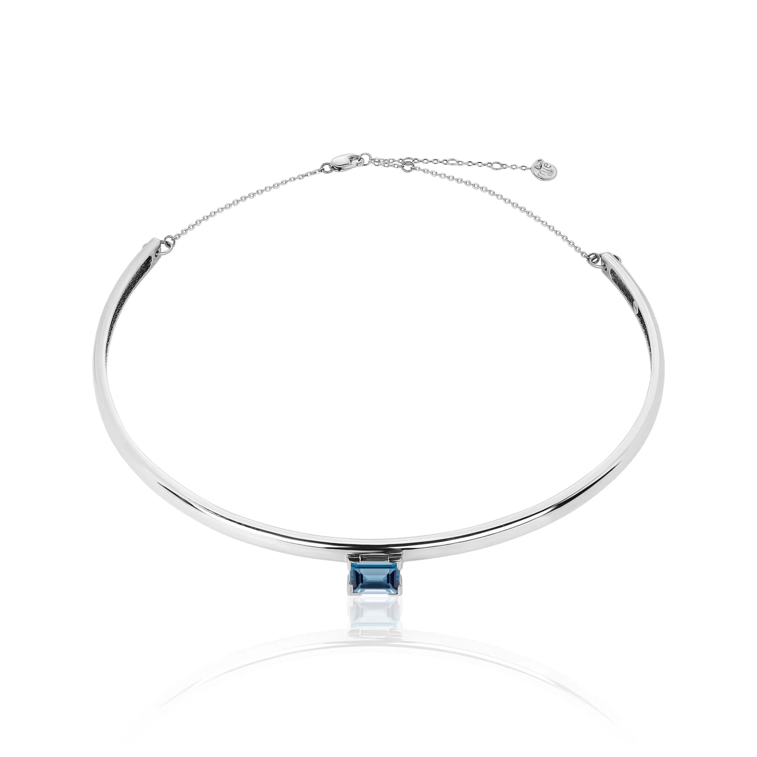 Серебряное жесткое колье PURITY с London топазом