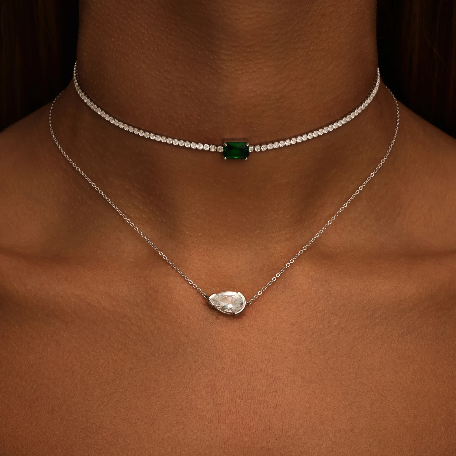 Серебряное колье PURITY с белым топазом