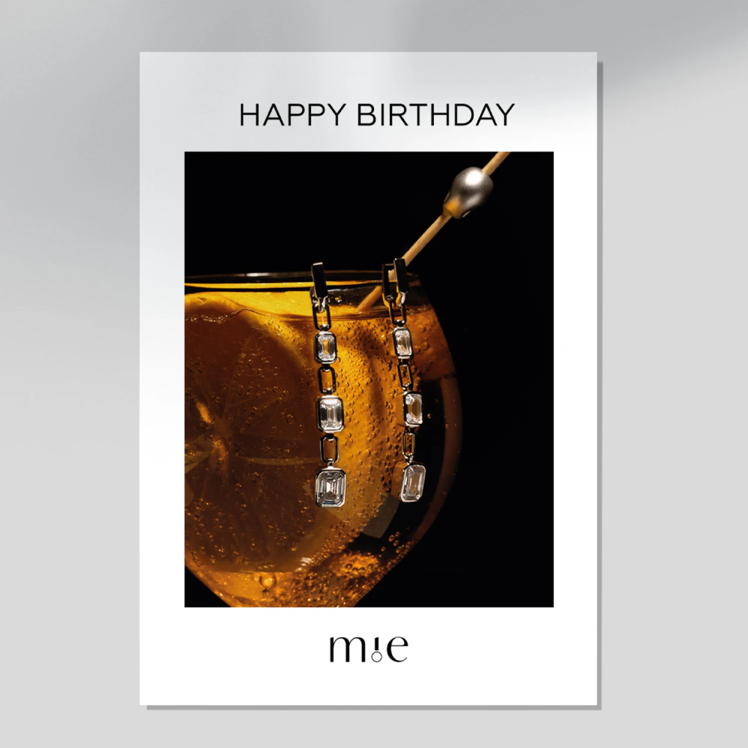 Открытка подарочная  Midnight серьги "Happy Birthday"