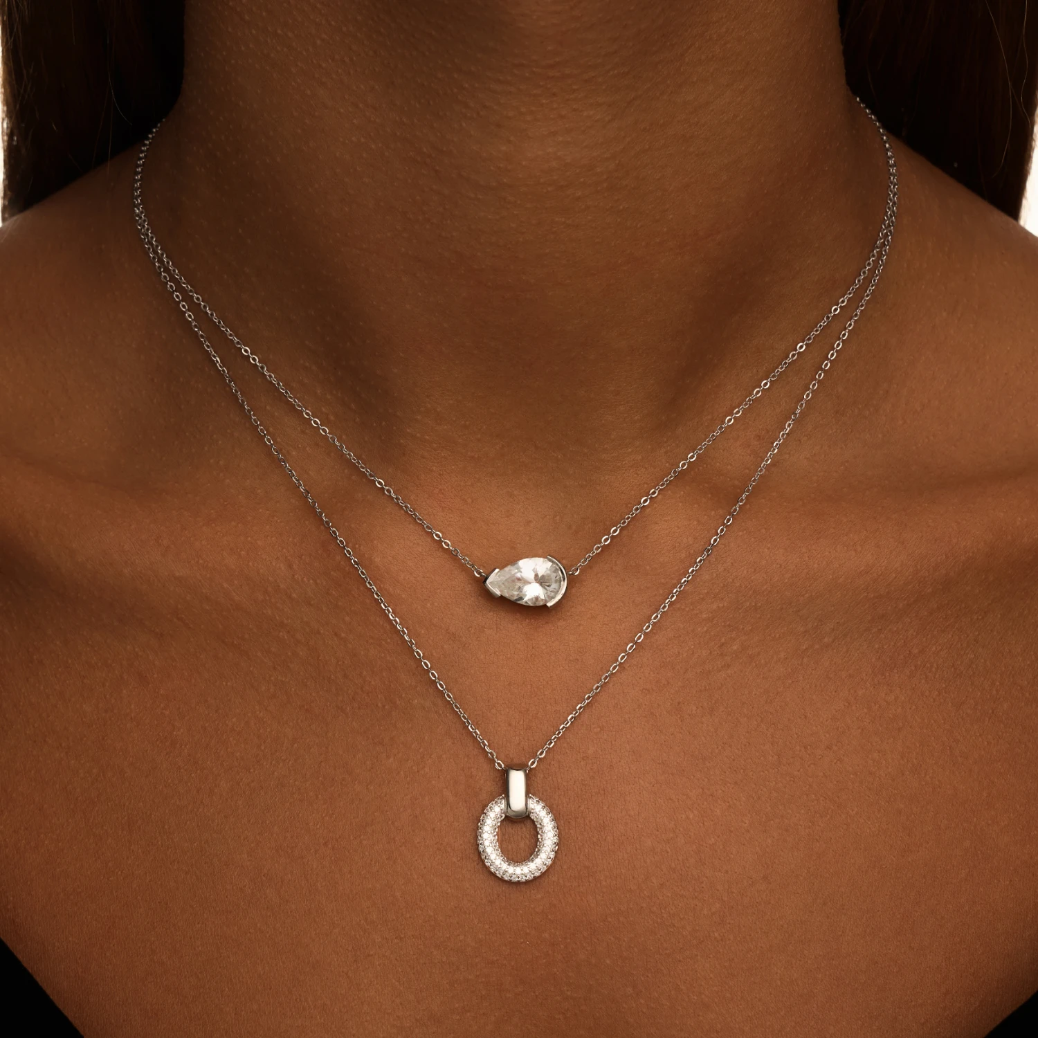 Серебряное колье PURITY с белым топазом