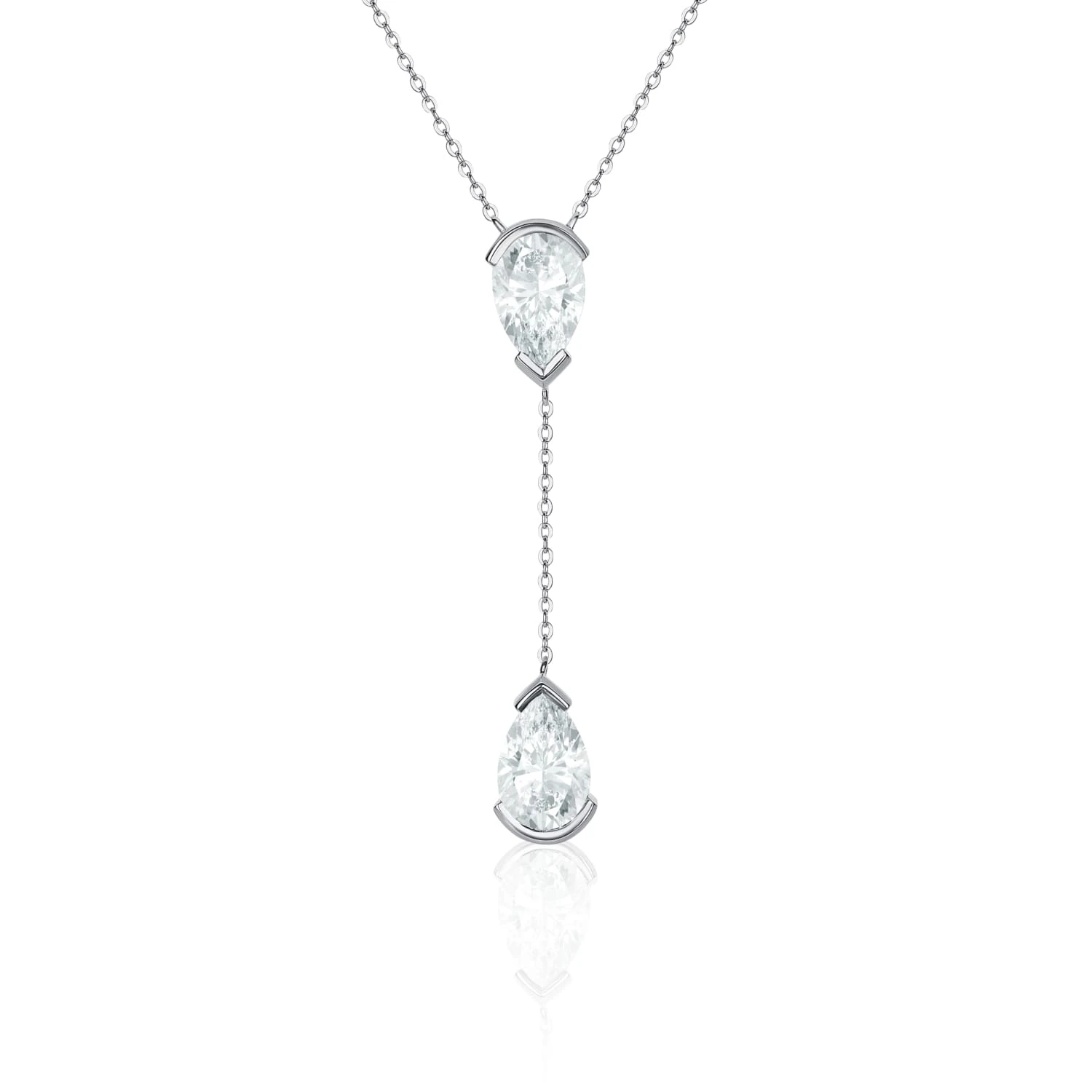 Серебряное колье-галстук PURITY с белыми топазами