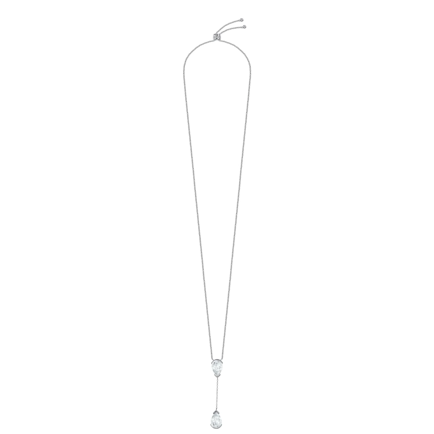 Серебряное колье-галстук PURITY с белыми топазами