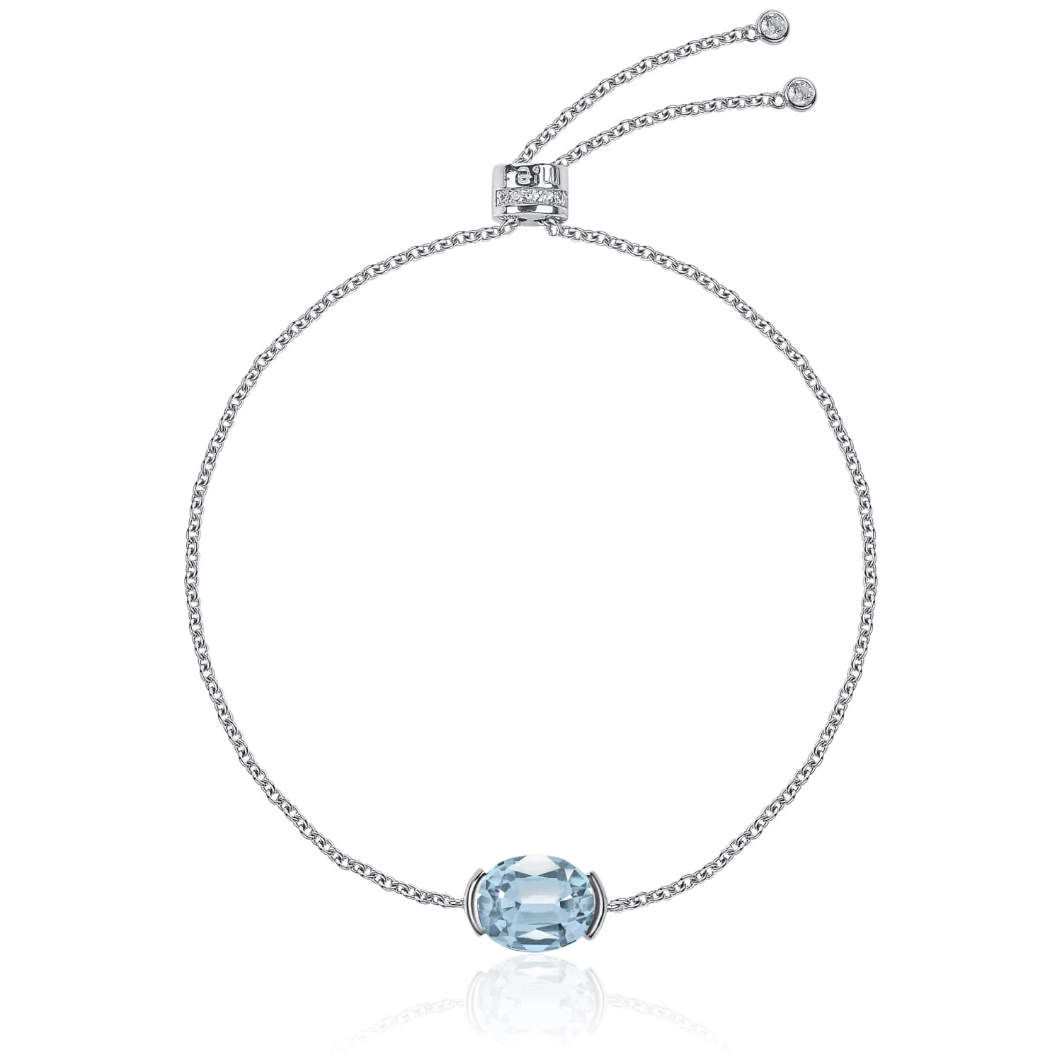 Серебряный браслет PURITY с топазом Sky