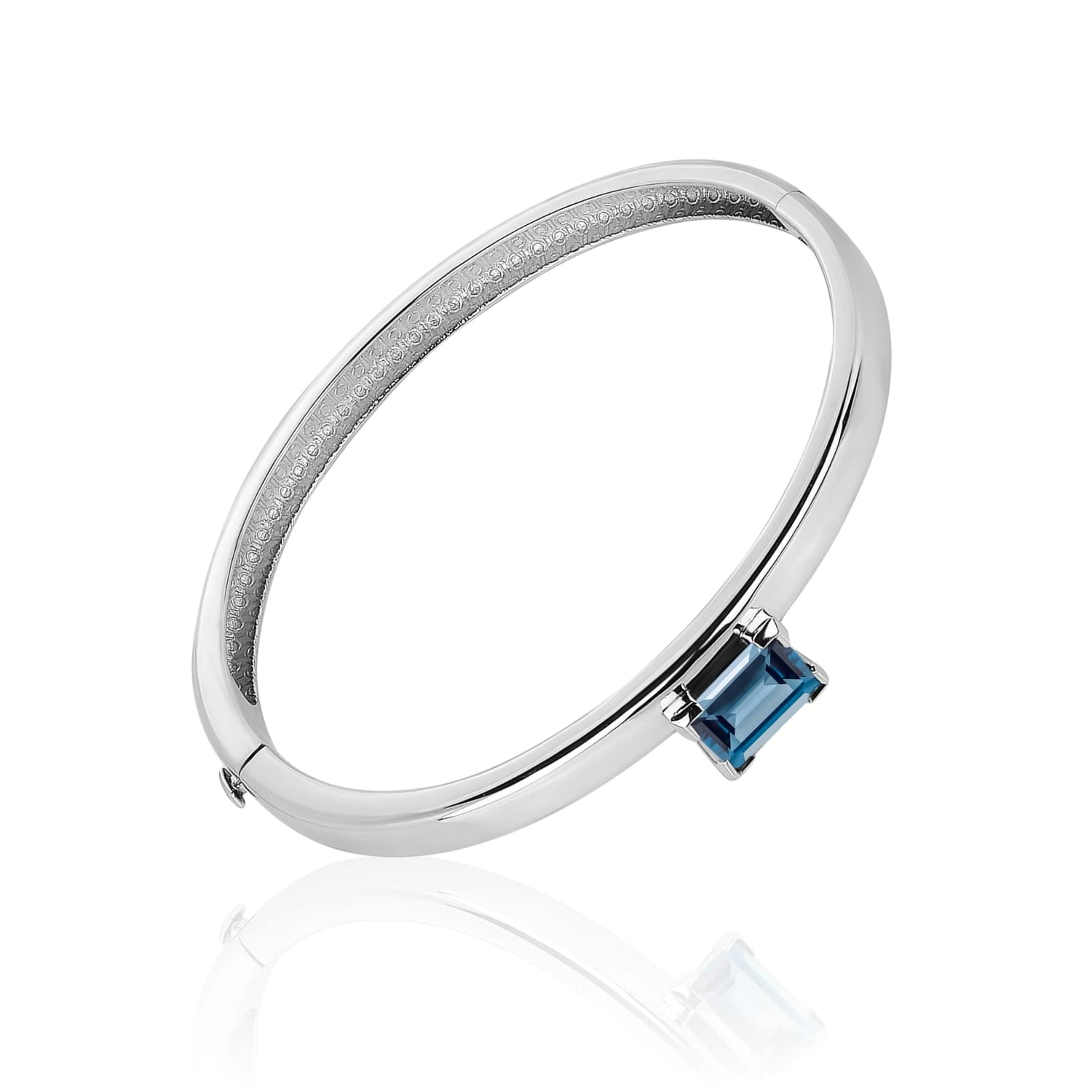 Серебряный жесткий браслет PURITY с London топазом