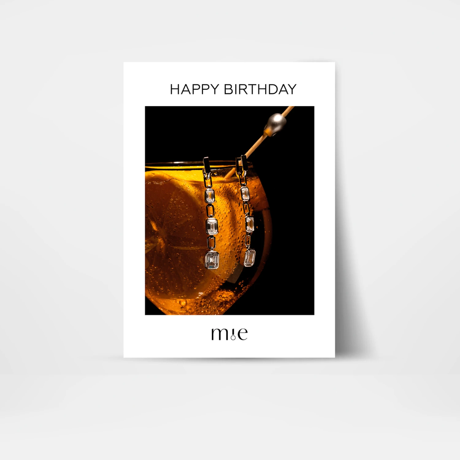 Открытка подарочная  Midnight серьги "Happy Birthday"