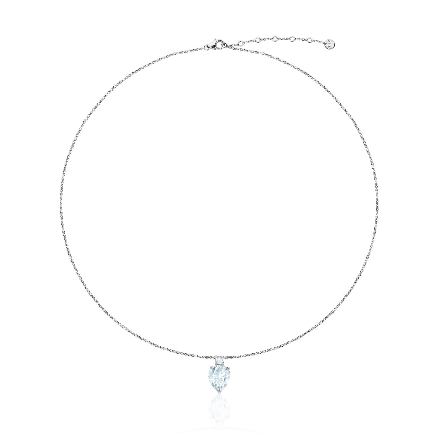 Серебряное колье PURITY с топазом Sky и фианитом