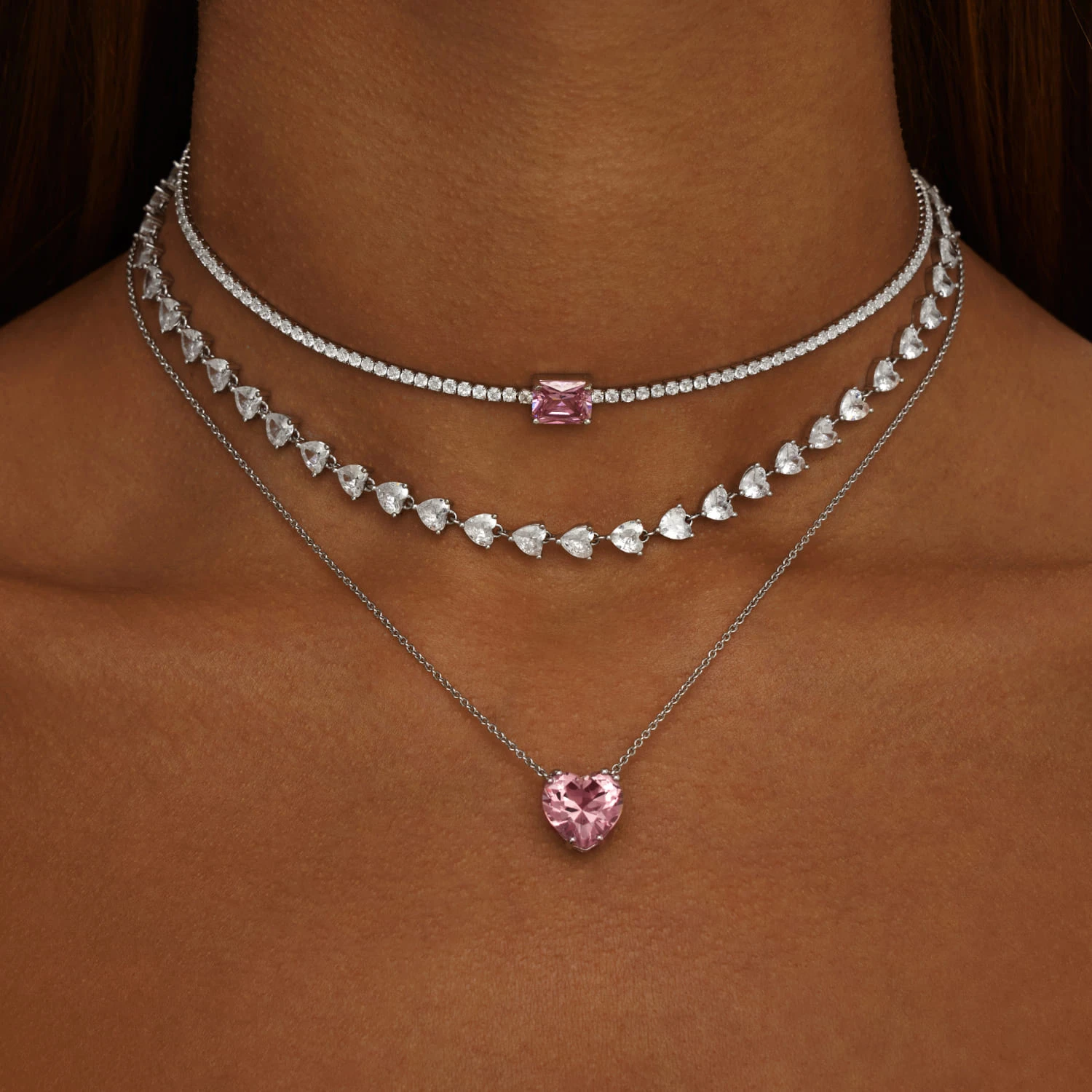 Серебряное колье SWEETHEART с подвеской-сердцем