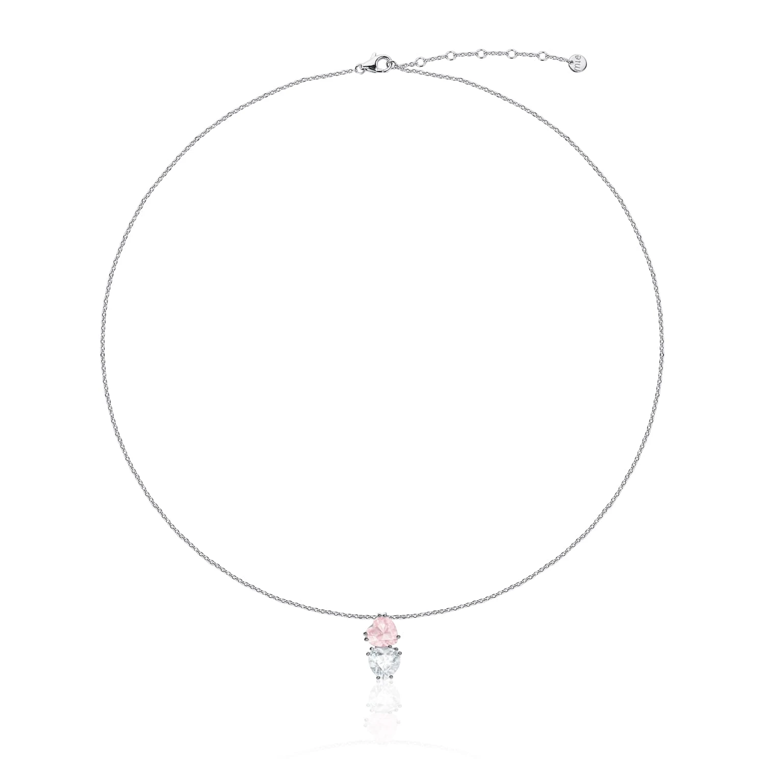 Серебряное колье SWEETHEART с двумя сердцами