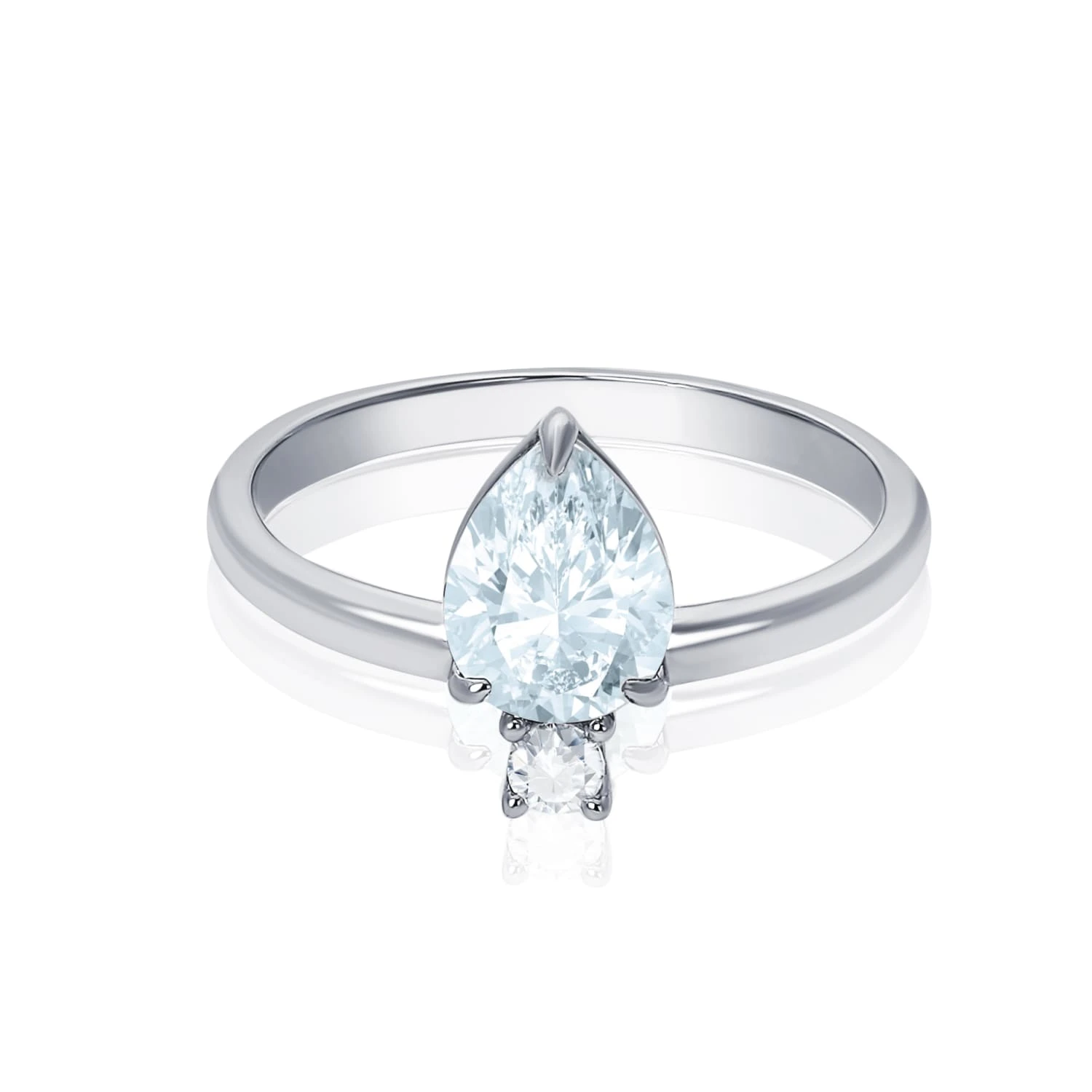 Серебряное кольцо PURITY с топазом Sky и фианитом