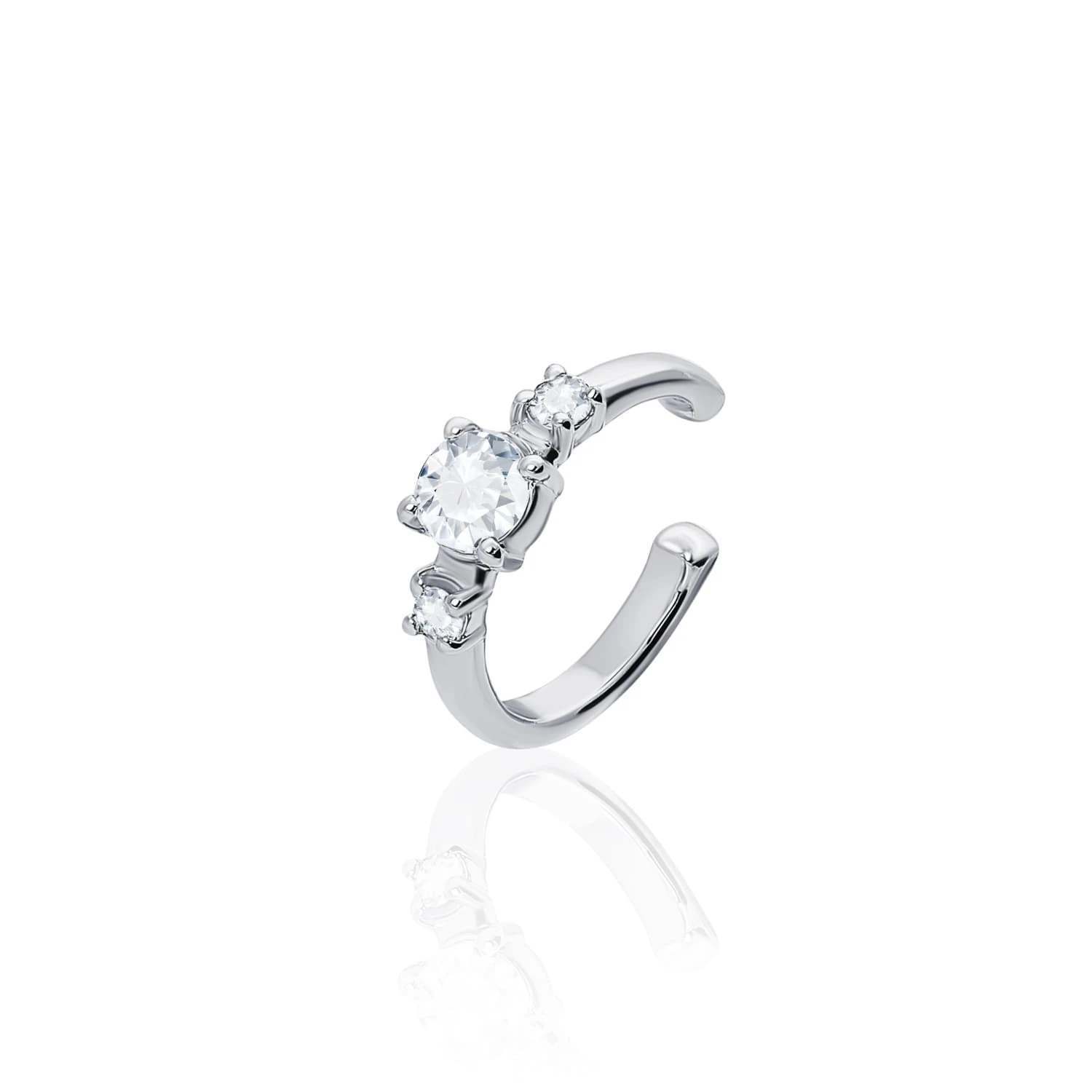Серебряный кафф PURITY с белыми топазами