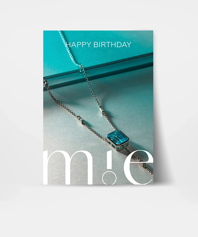 Открытка подарочная Midnight колье "Happy Birthday"