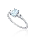Серебряное кольцо PURITY с топазом Sky и фианитами