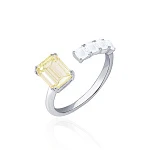 Серебряное кольцо BRIGHTNESS с цитрином Эмеральд и фианитами