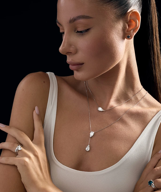 Серебряное кольцо PURITY с крупным London топазом