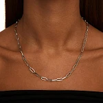 Серебряное колье-цепь якорного плетения
