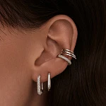 Серебряный базовый кафф с фианитами