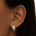 Серебряные серьги с фианитами в огранке Багет