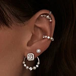 Серебряный кафф с натуральным жемчугом