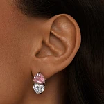 Серебряные серьги SWEETHEART с двумя сердцами