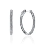 Серебряные двусторонние серьги с фианитами