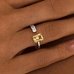 Серебряное кольцо BRIGHTNESS с цитрином Эмеральд и фианитами