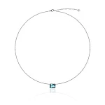 Серебряное колье с синим фианитом