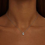 Серебряное колье PURITY с топазом Sky и фианитом
