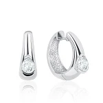 Серебряные серьги PURITY с белым топазом