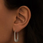 Серебряные витые серьги с фианитами