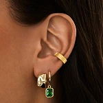 Серебряные серьги-кольца из мятого металла в покрытии желтое золото