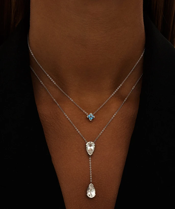 Серебряное колье PURITY с London топазом