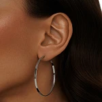 Серебряные крупные гладкие серьги-кольца