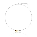 Серебряное колье Капли биколор