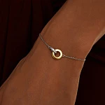 Серебряный браслет биколор с фианитами