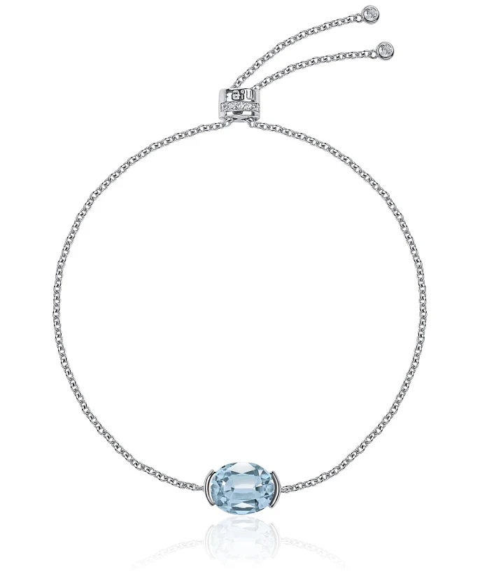 Серебряный браслет PURITY с топазом Sky
