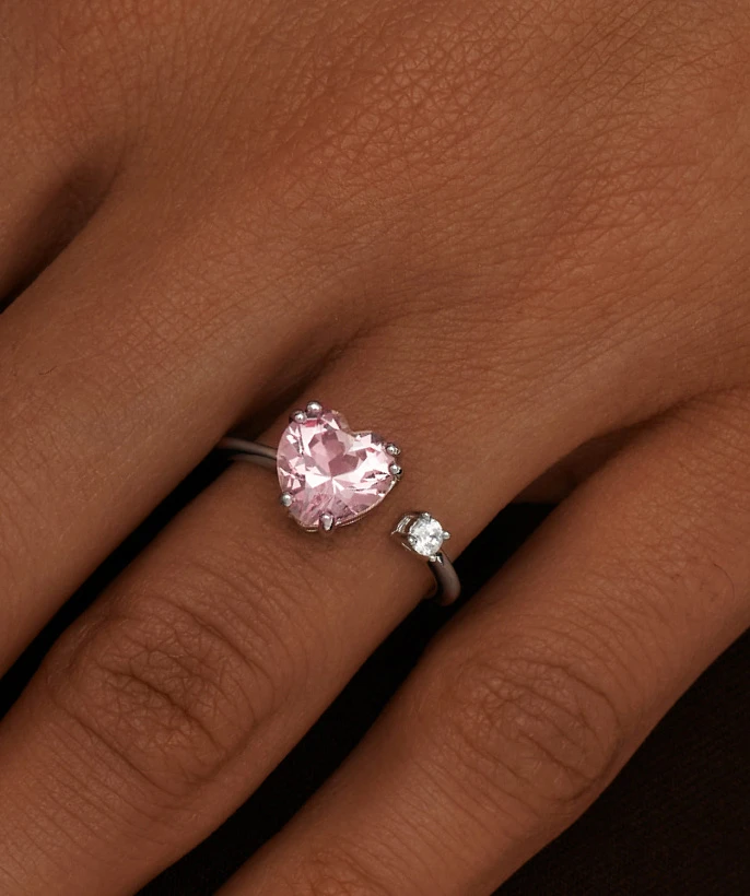 Серебряное разомкнутое кольцо SWEETHEART