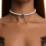 Колье GALATEA из серебра с жемчугом и фианитом