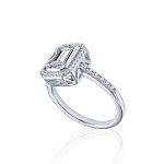 Серебряное кольцо Midnight с фианитами в огранке Эмеральд
