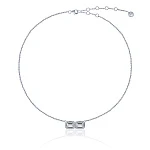 Серебряное колье Midnight с фианитами в огранке Эмеральд