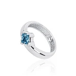 Серебряное кольцо PURITY с London топазом