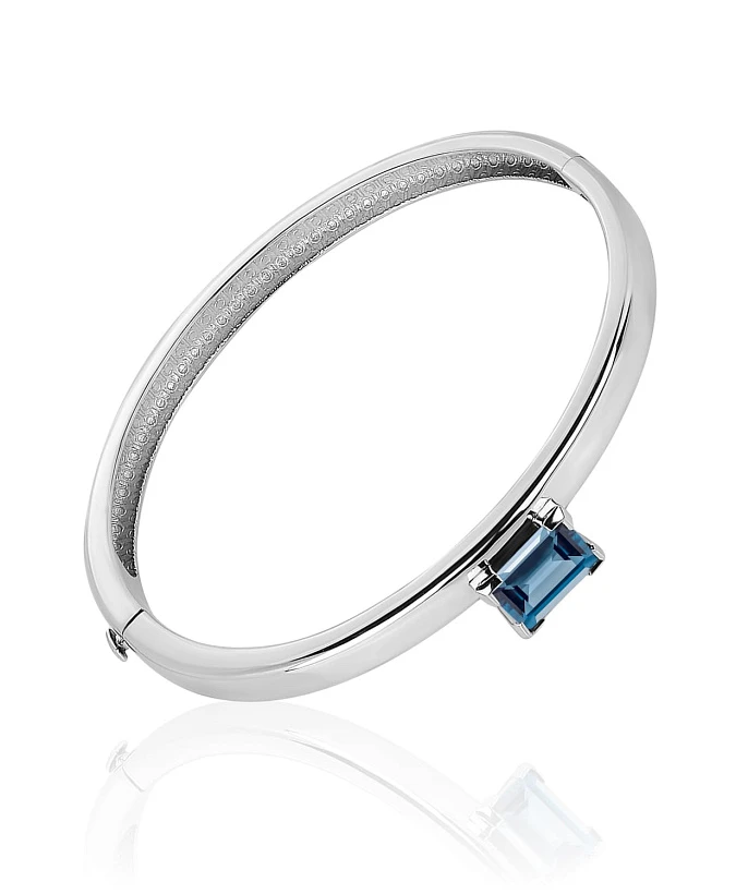 Серебряный жесткий браслет PURITY с London топазом