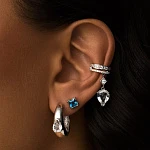 Серебряные серьги PURITY с белым топазом