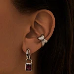 Серебряные серьги-трансформеры Бургунди