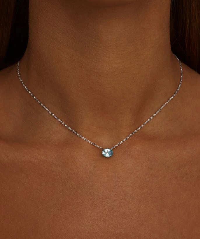Серебряное колье PURITY с топазом Sky