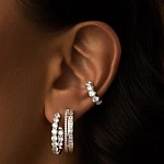 Серебряный кафф с фианитами и открывающимся механизмом