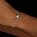 Серебряный браслет PURITY с топазом Sky